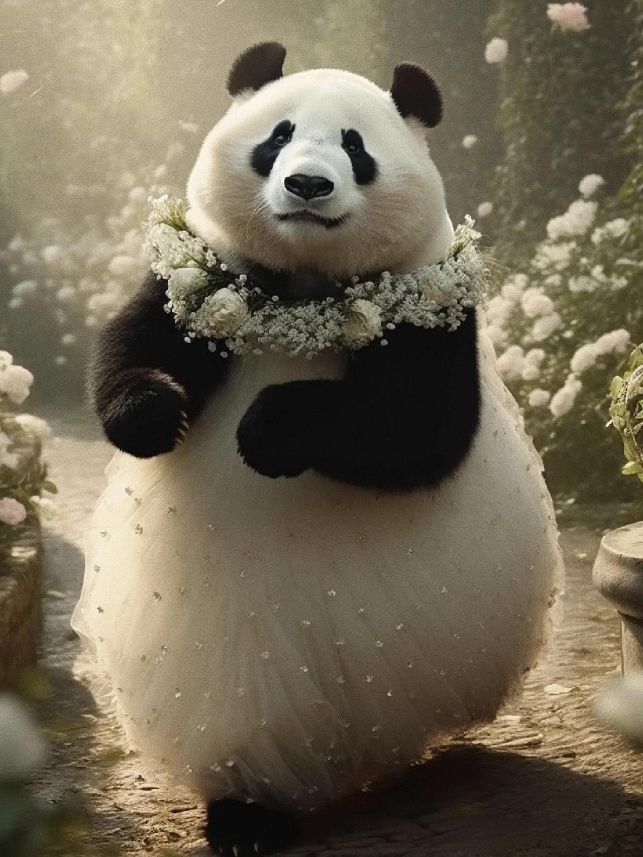 熊猫丫丫的最新冒险之旅，与自然美景的亲密接触